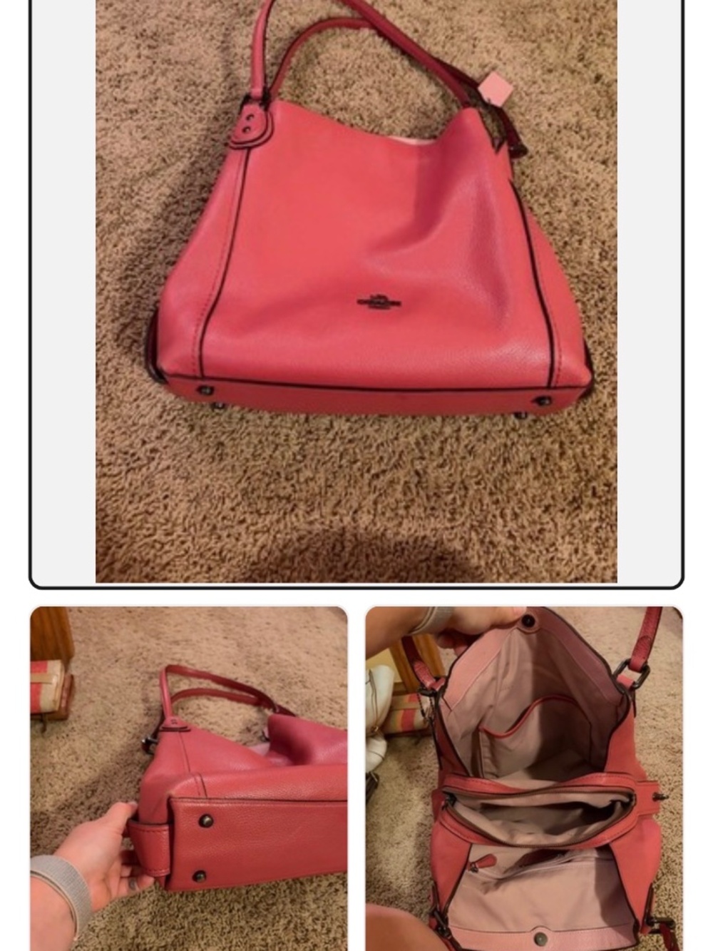 Coach rose leather handbag